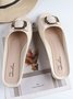 suave e Confortável moda Quadrado Fivela Casual Salto grosso metade Chinelo