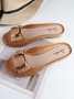 suave e Confortável moda Quadrado Fivela Casual Salto grosso metade Chinelo