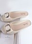 suave e Confortável moda Quadrado Fivela Casual Salto grosso metade Chinelo