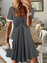Casual Gola  V Solto Vestido