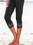 Simples Casual Renda Justa Leggings