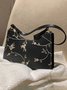 Primavera Verão Bordado Floral Axilas Bolsa
