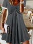 Casual Gola  V Solto Vestido