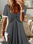 Casual Gola  V Solto Vestido