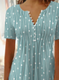 Geométrico Impresso Casual Jersey Solto Camisa