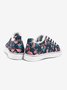 Flamingo Padrão Floral Com cordões Lona Sapatos