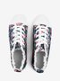 Flamingo Padrão Floral Com cordões Lona Sapatos