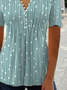 Geométrico Impresso Casual Jersey Solto Camisa