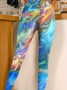 Jersey Justa Casual Impressão Leggings