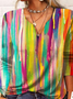 Gola  V Casual Listrado Jersey Camisa