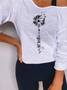 Assimétrico Dente de leão Jersey Casual Camisa