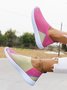 Respirável Cor Quadra Slip-On Flyknit Sapatilhas