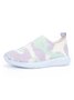 Respirável Cor Quadra Slip-On Flyknit Sapatilhas