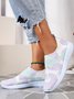 Respirável Cor Quadra Slip-On Flyknit Sapatilhas