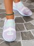 Respirável Cor Quadra Slip-On Flyknit Sapatilhas