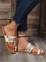 Etniab Floral Bordado Dedo do pé Anel Deslizar Sandálias