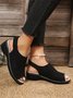 Oco Fora apliques Decoração Slingback Sandálias de Cunha