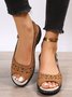 Oco Fora apliques Decoração Slingback Sandálias de Cunha
