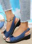 Oco Fora apliques Decoração Slingback Sandálias de Cunha