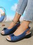 Oco Fora apliques Decoração Slingback Sandálias de Cunha