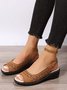 Oco Fora apliques Decoração Slingback Sandálias de Cunha