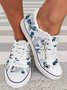 Mulheres Casual Floral Impressão Com cordões Lona Sapatos