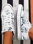 Mulheres Casual Floral Impressão Com cordões Lona Sapatos