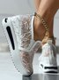 Lantejoula Renda Dividido Joint Slip-On Muffin Sapatilhas