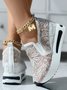 Lantejoula Renda Dividido Joint Slip-On Muffin Sapatilhas