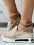 Lantejoula Renda Dividido Joint Slip-On Muffin Sapatilhas
