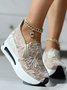 Lantejoula Renda Dividido Joint Slip-On Muffin Sapatilhas