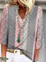Floral Impressão Casual Solto Camisa