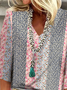 Floral Impressão Casual Solto Camisa