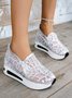 moda Lantejoula Respirável Malha Slip-On Plataforma Sapatilhas