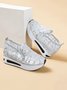 moda Lantejoula Respirável Malha Slip-On Plataforma Sapatilhas