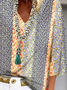 Floral Impressão Casual Solto Camisa