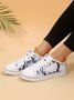 Mulheres Casual Floral Impressão Com cordões Lona Sapatos