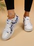 Mulheres Casual Floral Impressão Com cordões Lona Sapatos