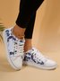 Mulheres Casual Floral Impressão Com cordões Lona Sapatos