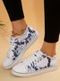 Mulheres Casual Floral Impressão Com cordões Lona Sapatos