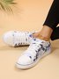 Mulheres Casual Floral Impressão Com cordões Lona Sapatos