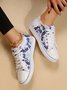 Mulheres Casual Floral Impressão Com cordões Lona Sapatos