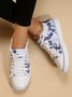 Mulheres Casual Floral Impressão Com cordões Lona Sapatos