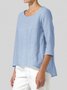 Mulher Casual Solto Topo Túnica Blusa Camisa