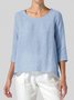 Mulher Casual Solto Topo Túnica Blusa Camisa