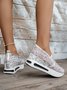 moda Lantejoula Respirável Malha Slip-On Plataforma Sapatilhas