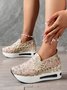 moda Lantejoula Respirável Malha Slip-On Plataforma Sapatilhas