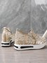 moda Lantejoula Respirável Malha Slip-On Plataforma Sapatilhas