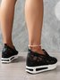 moda Lantejoula Respirável Malha Slip-On Plataforma Sapatilhas