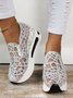 moda Lantejoula Respirável Malha Slip-On Plataforma Sapatilhas